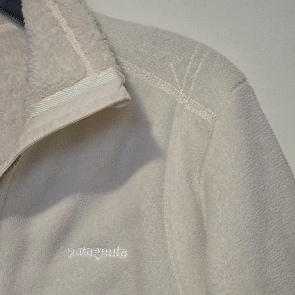 Patagonia Synchilla Full Zip Fleece Jacket Cream Ivory Women's M GUC Vintage - Picture 8 of 13